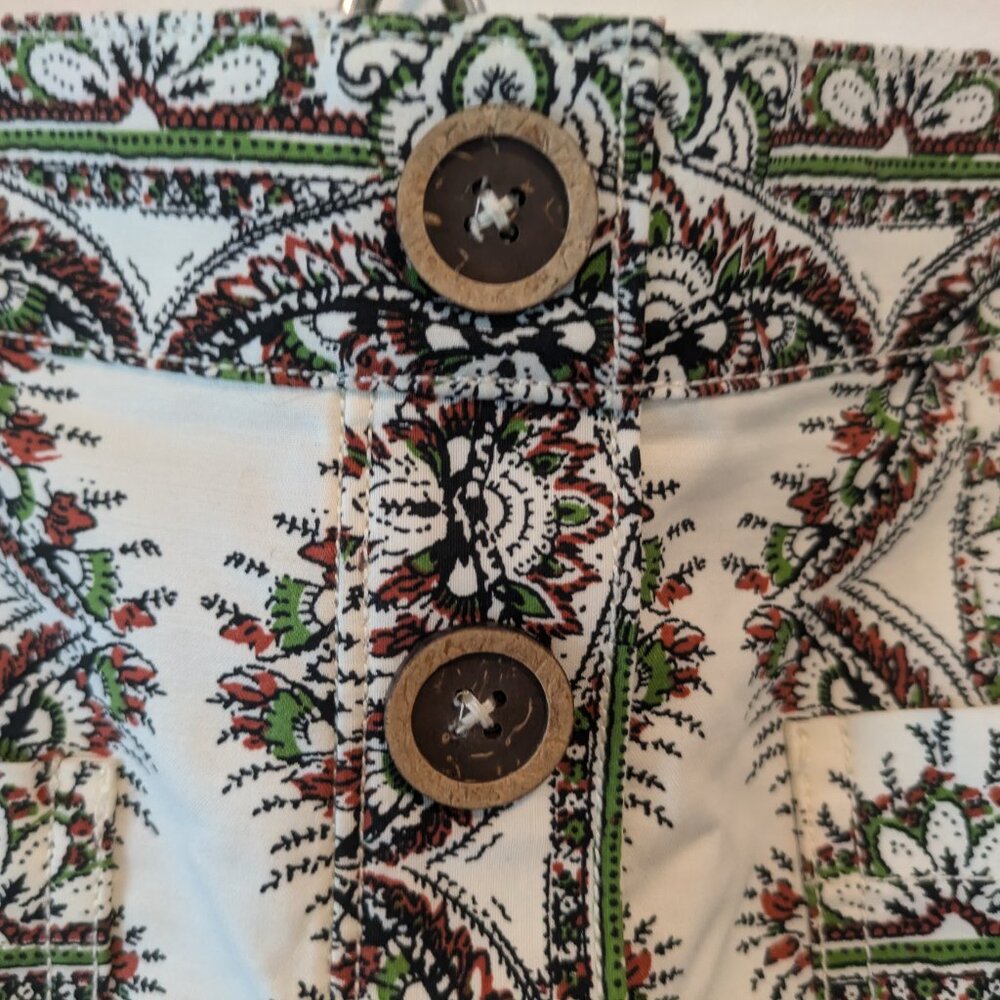 Anthropologie Maeve Printed White Button Front Skirt - Picture 4 of 11